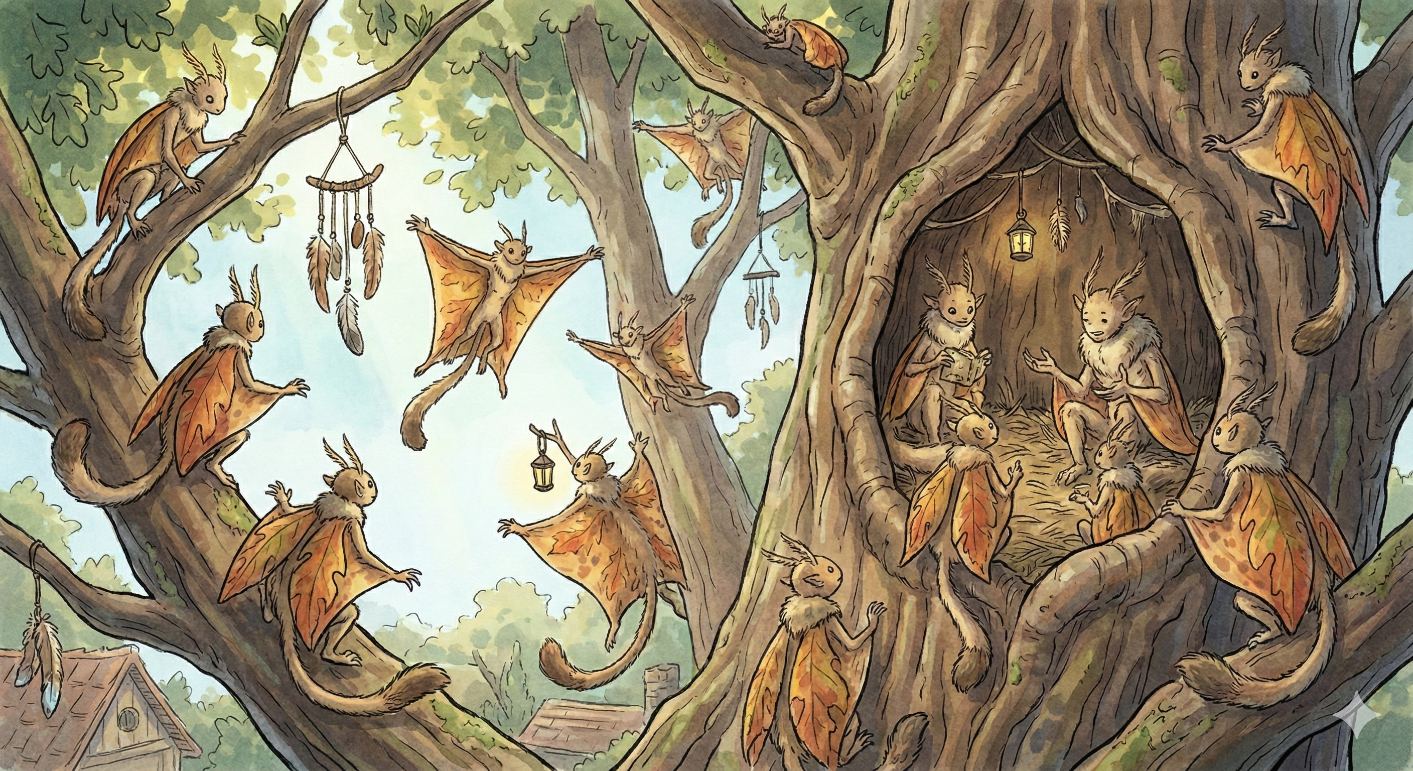 A Wayfarer drifting on dandelion seeds under a night sky